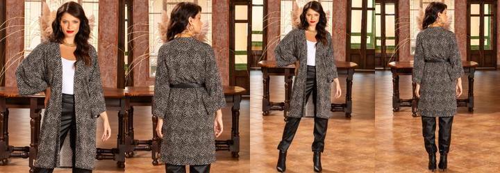 Kimono Po Ondulado em Malha de Viscose