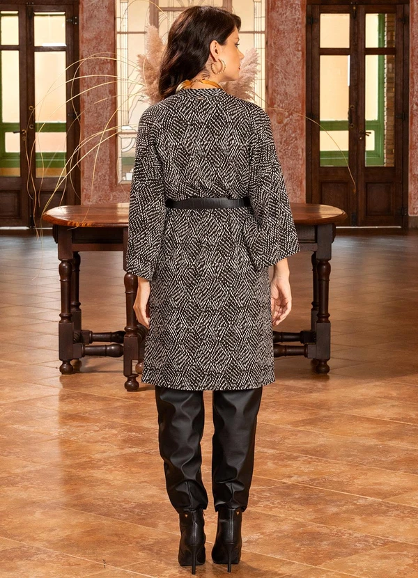 Quintess - Kimono Poá Ondulado em Malha de Viscose 4