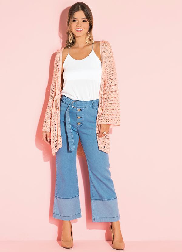 Quintess - Kimono Salmão com Cordel na Cintura 3