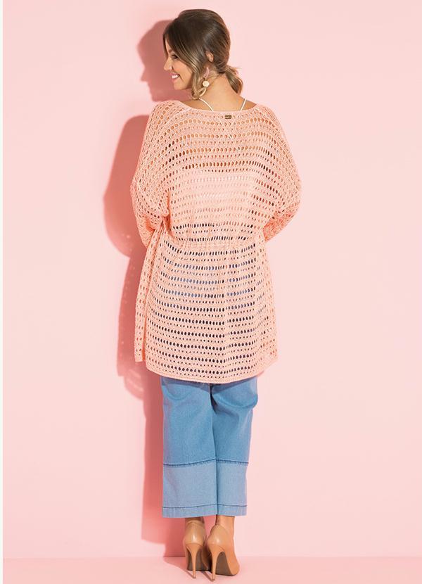 Quintess - Kimono Salmão com Cordel na Cintura 4