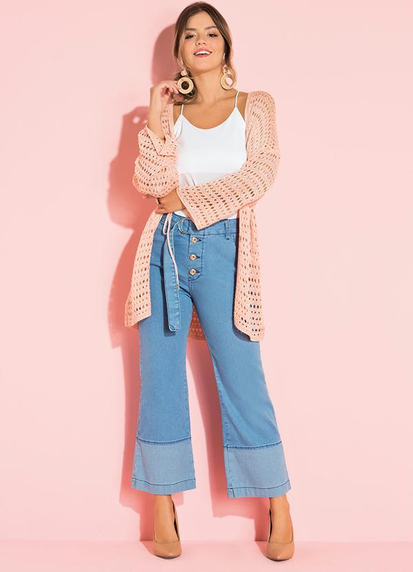 Quintess - Kimono Salmão com Cordel na Cintura 5