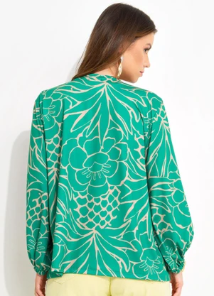 Quintess - Kimono Tropical Verde em Malha Fria - QUINTESS