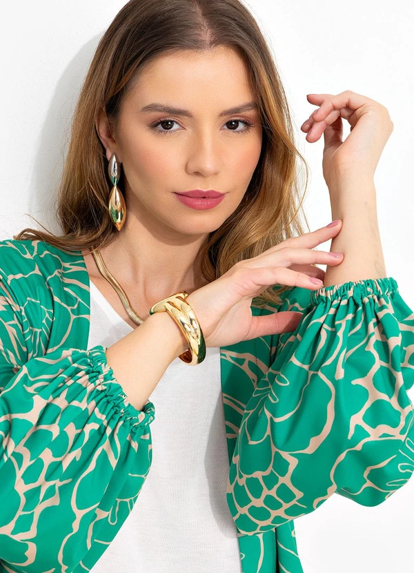 Quintess - Kimono Tropical Verde em Malha Fria 10