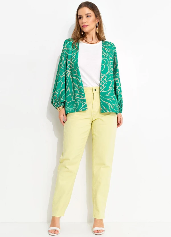 Quintess - Kimono Tropical Verde em Malha Fria 3