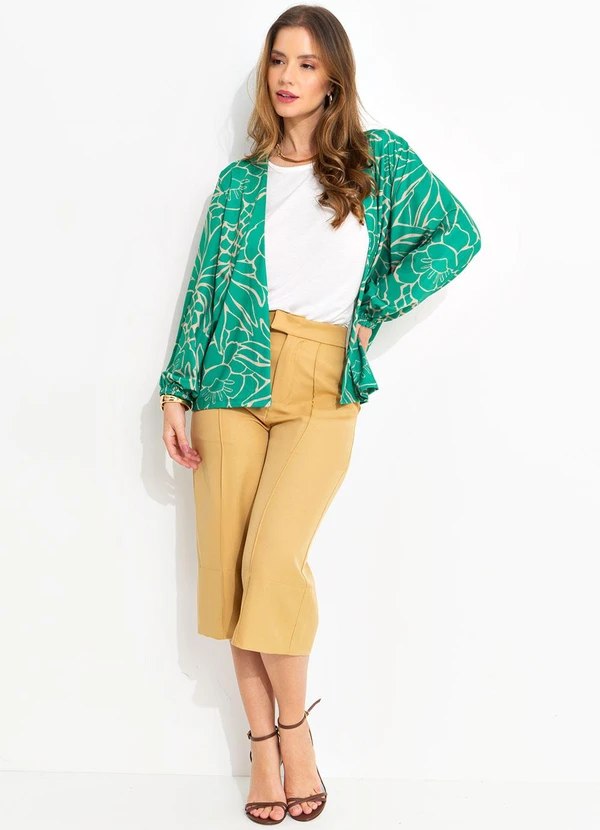 Quintess - Kimono Tropical Verde em Malha Fria 5