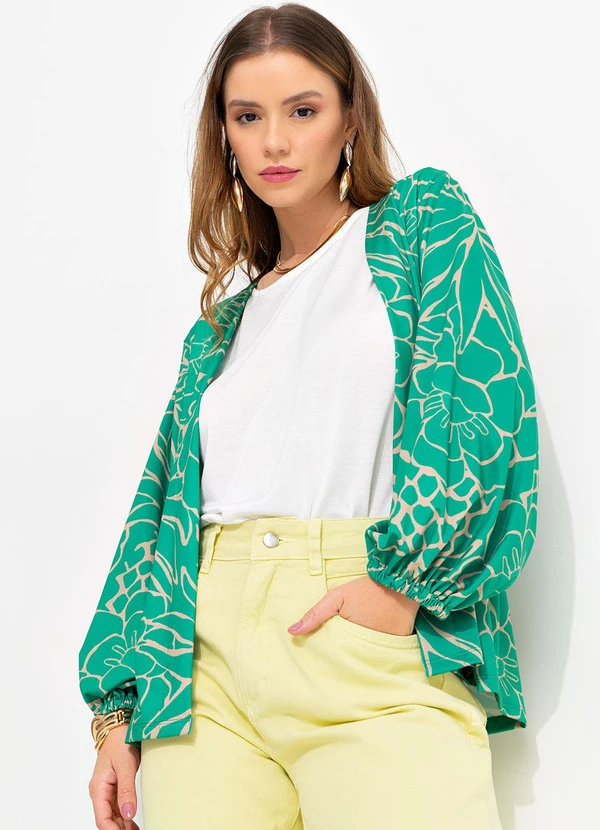Quintess - Kimono Tropical Verde em Malha Fria 9