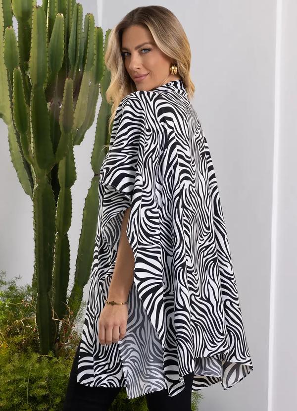 Quintess - Kimono Zebra em Crepe Plano 2