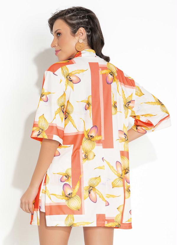 Moda Pop - Kinomo Floral Aberto com Fenda 2