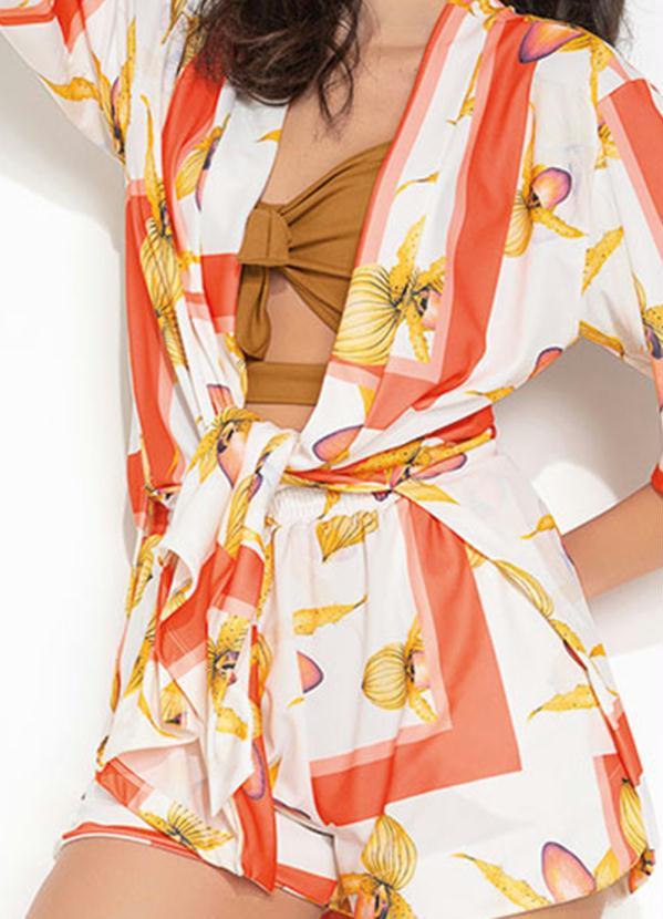 Moda Pop - Kinomo Floral Aberto com Fenda 3