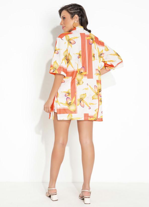 Moda Pop - Kinomo Floral Aberto com Fenda 5