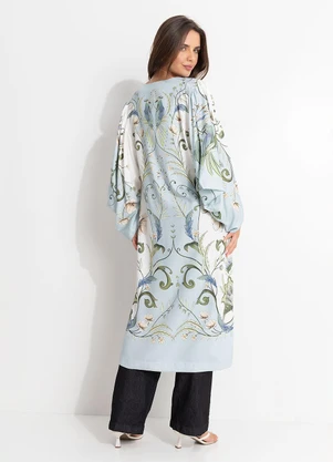 Farm - Maxi Kimono Milena Azul - FARM