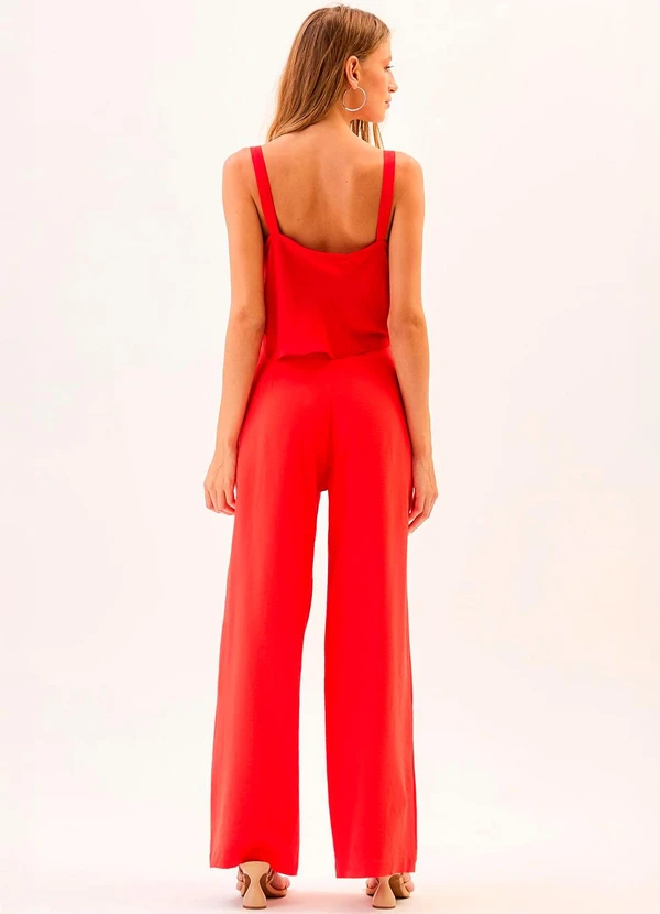 Carlota Costa - Calça Cós Duplo Lisa Laranja 4