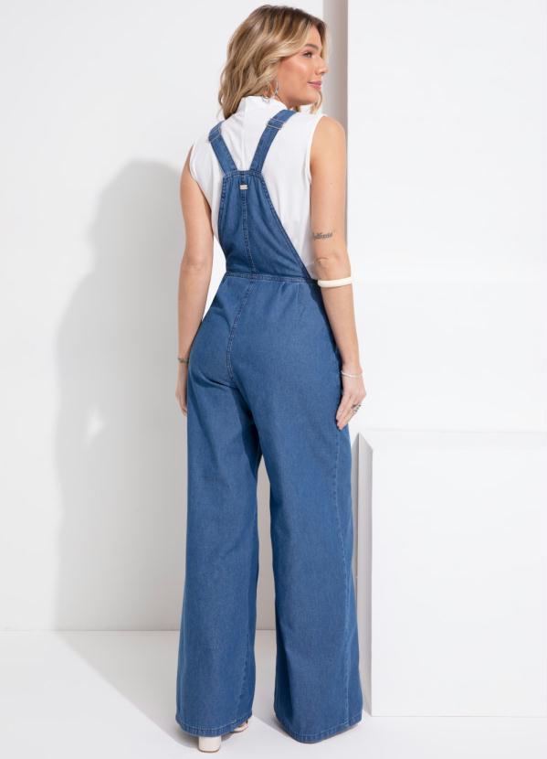 Quintess - Jardineira Azul Médio com Bolsos 2