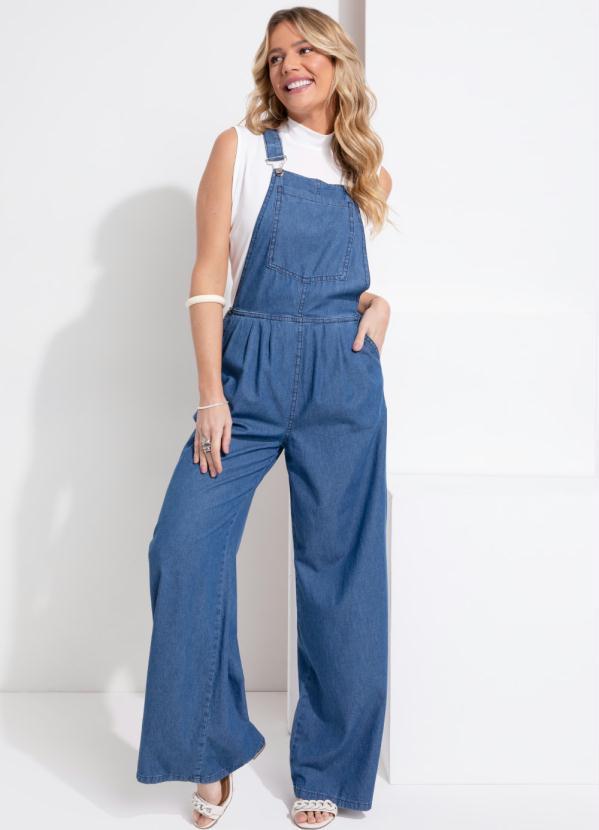 Quintess - Jardineira Azul Médio com Bolsos 3