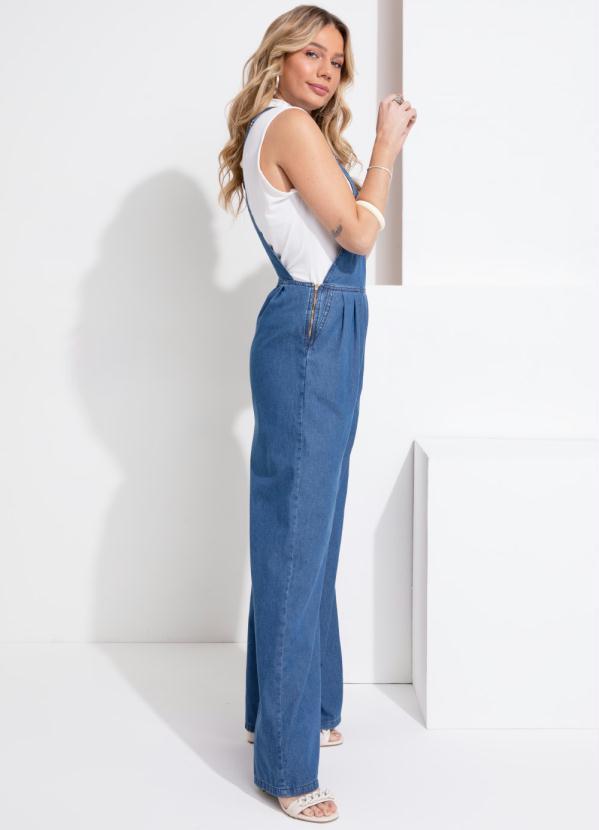 Quintess - Jardineira Azul Médio com Bolsos 4