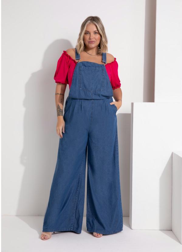 Quintess - Jardineira Azul Médio com Bolsos 7