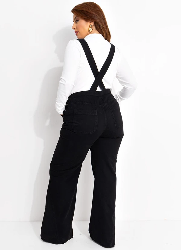 Quintess - Jardineira Preta em Sarja 5