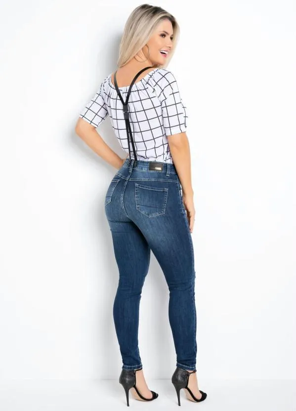 Sawary Jeans - Jardineira Sawary Jeans Destroyed com Suspensóri 2