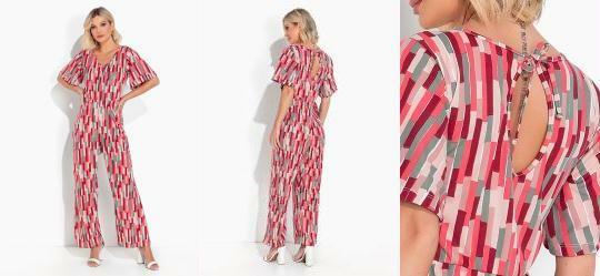 Macaco Abstrato Vermelho com Decote V