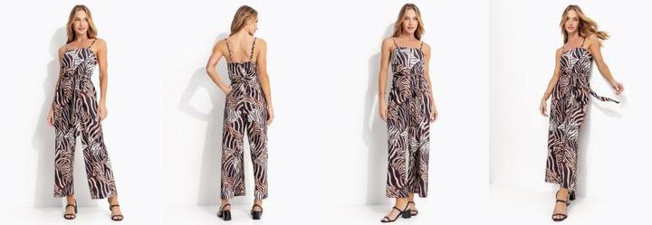 Macaco Animal Print em Malha Fria