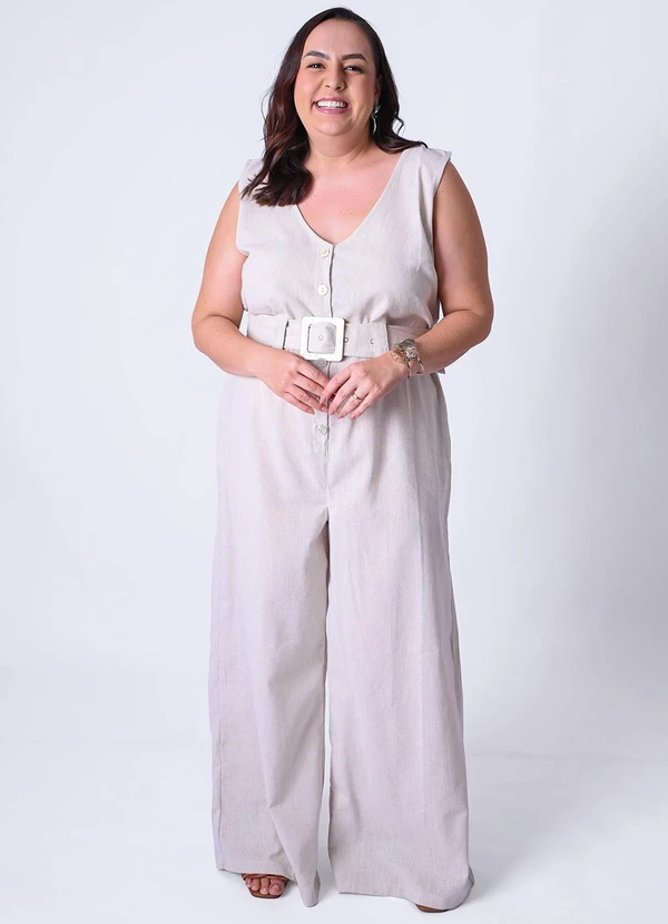 Quintess - Macacão Areia em Linho 12