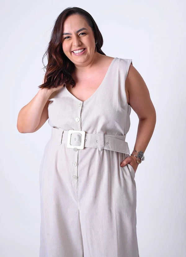 Quintess - Macacão Areia em Linho 13