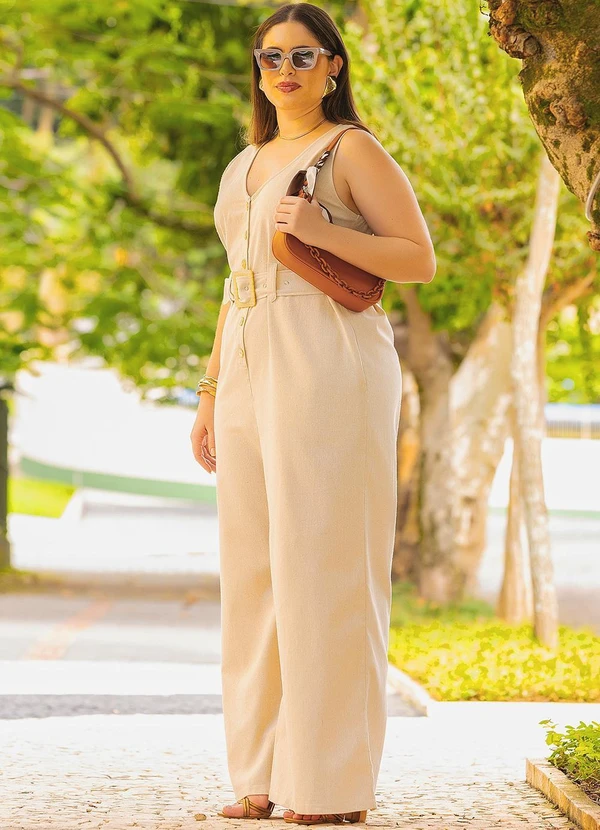 Quintess - Macacão Areia em Linho 18