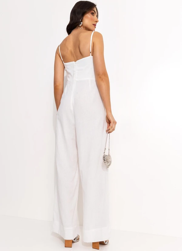 Farm - Macacão Artesanal Viscolinho Off White 2