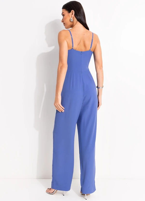 Quintess - Macacão Azul em Crepe Plano 2