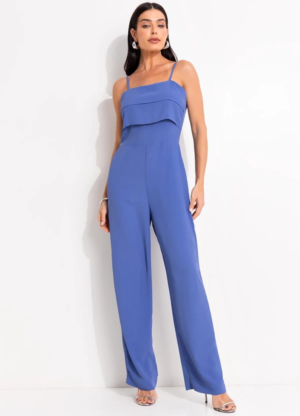 Quintess - Macacão Azul em Crepe Plano 3