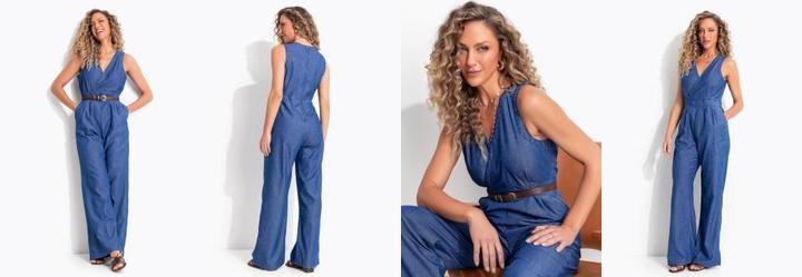 Macac�o Azul Escuro em Jeans