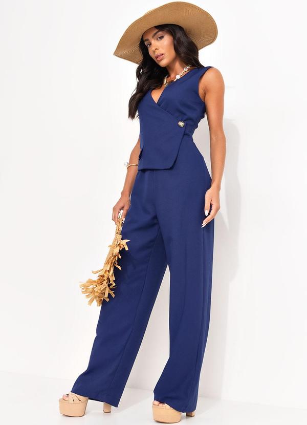 Quintess - Macacão Azul Marinho em Alfaiataria 4