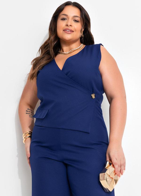 Quintess - Macacão Azul Marinho em Alfaiataria 9