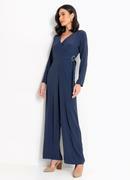 Macac�o Azul Marinho em Crepe Plano