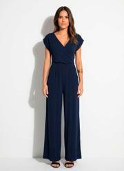 Macac�o Azul Marinho em Malha de Viscose