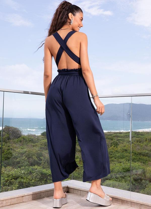 Quintess - Macacão Azul Marinho em Malha Fria 4