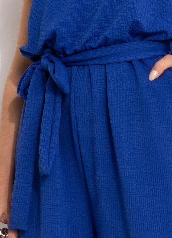 Quintess - Macacão Azul Royal em Malha Anarruga 2