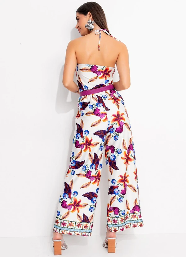 Quintess - Macacão Barrado Floral em Malha Fria 2