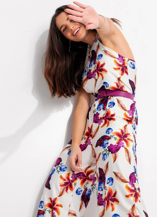 Quintess - Macacão Barrado Floral em Malha Fria 6