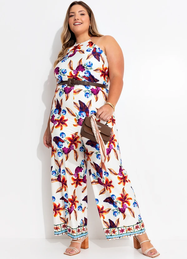 Quintess - Macacão Barrado Floral em Malha Fria 7