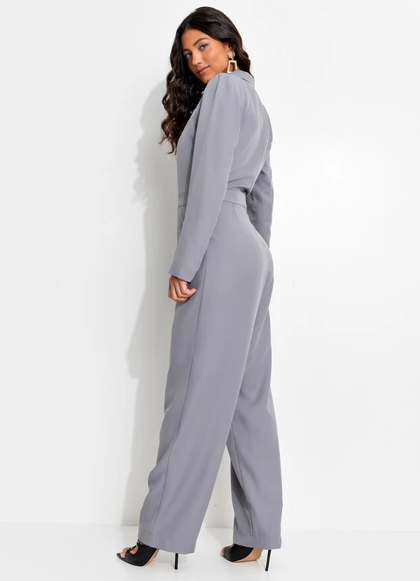 Quintess - Macacão Cinza em Alfaiataria 5