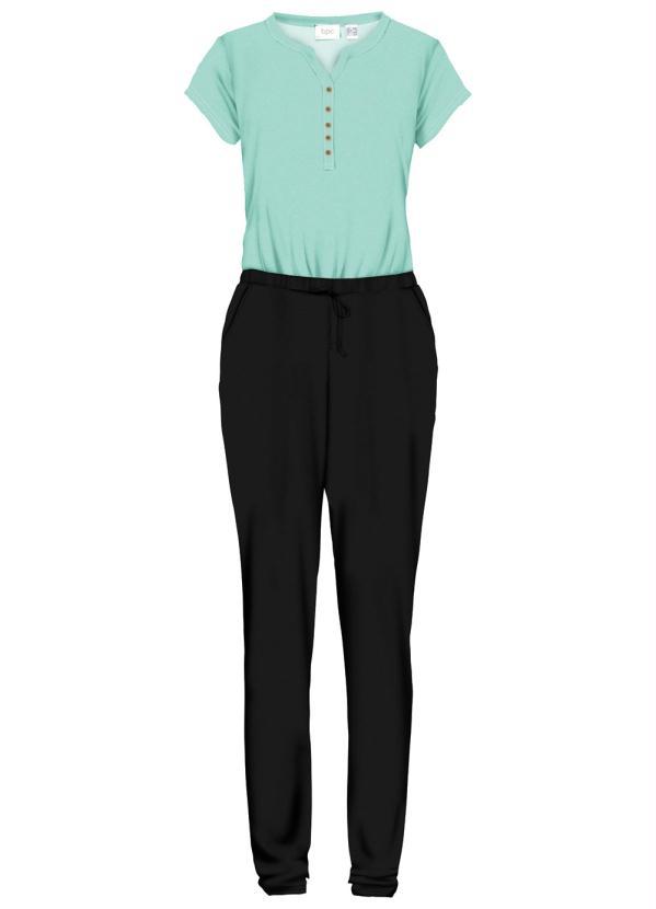 bonprix - Macacão com Amarração Preto/Verde Candy 4