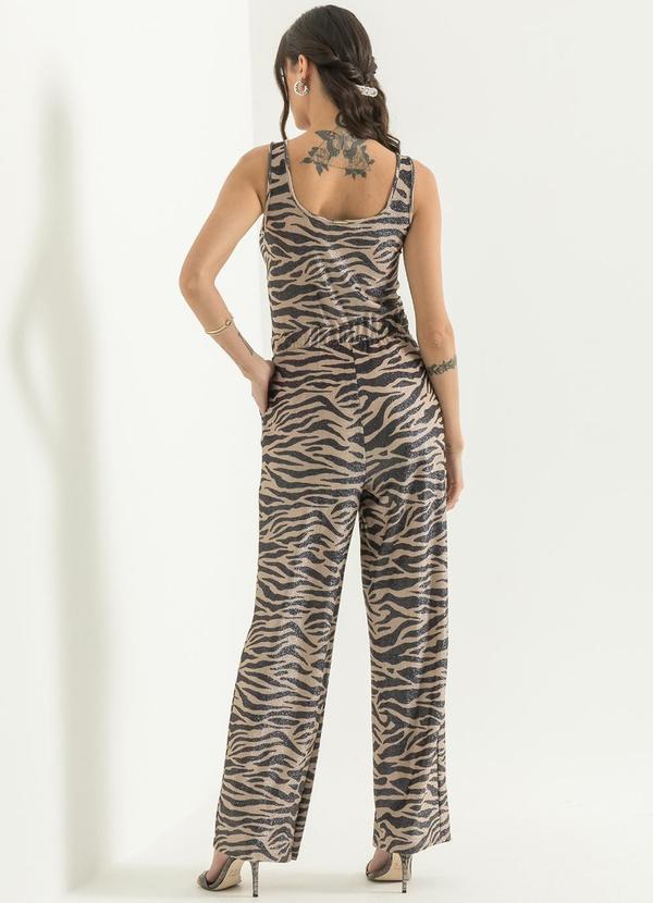 Cativa - Macacão com Decote U nas Costas Marrom 2