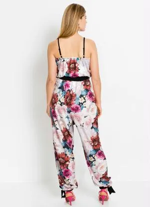 bonprix - Macacão de Alcinha Floral Branco - BONPRIX