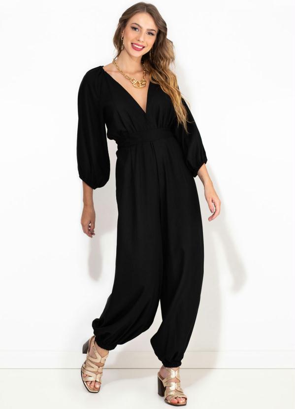 Farm - Macacão de Linho Preto