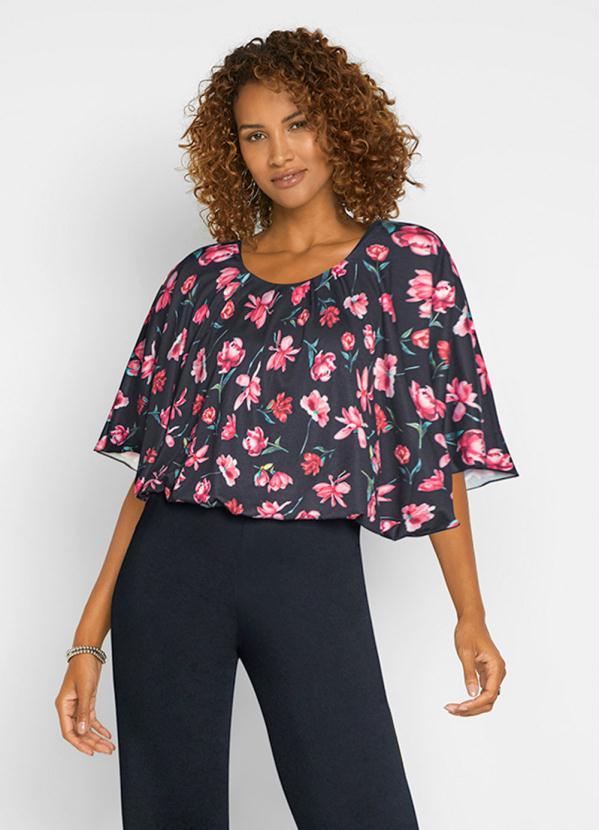 Outlet - Macacão Decote Redondo Floral Dark 3