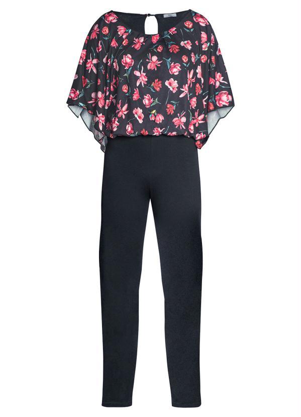 Outlet - Macacão Decote Redondo Floral Dark 4