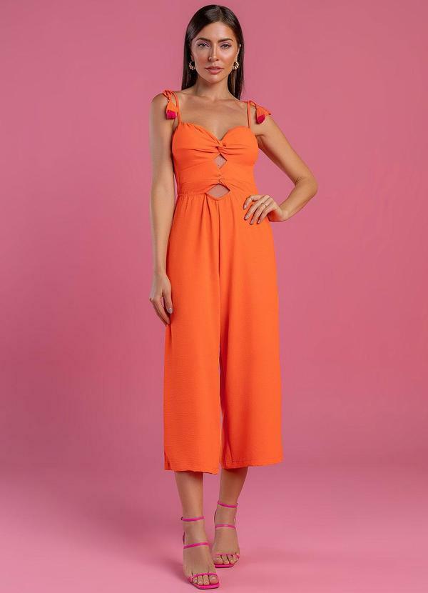 Angel - Macacao Detalhe Franzido Laranja