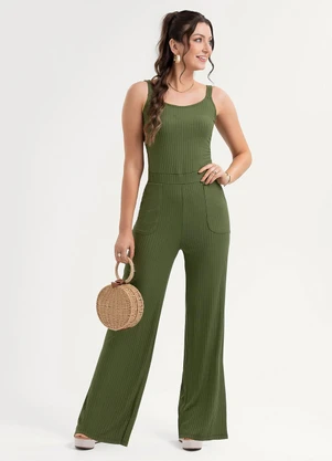 Habana - Macacão em Canelado Verde - HABANA