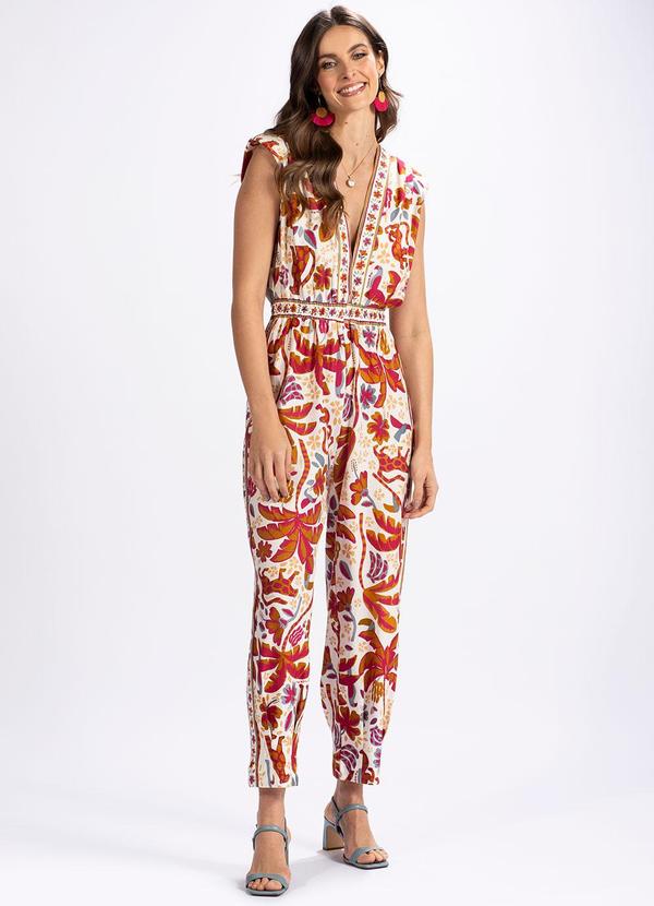 Farm - Macacão em Malha Solar das Bananas Bege